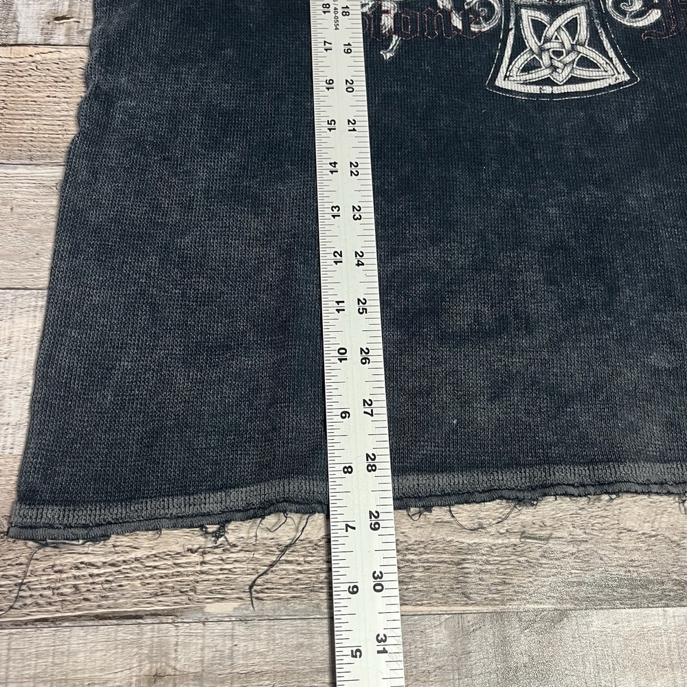 Xzavier Thermal Shirt Size XL Black Thermal Long Sleeve Y2K Punk Grunge Skulls - Picture 8 of 11